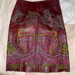 Vintage Anthropologie leather skirt